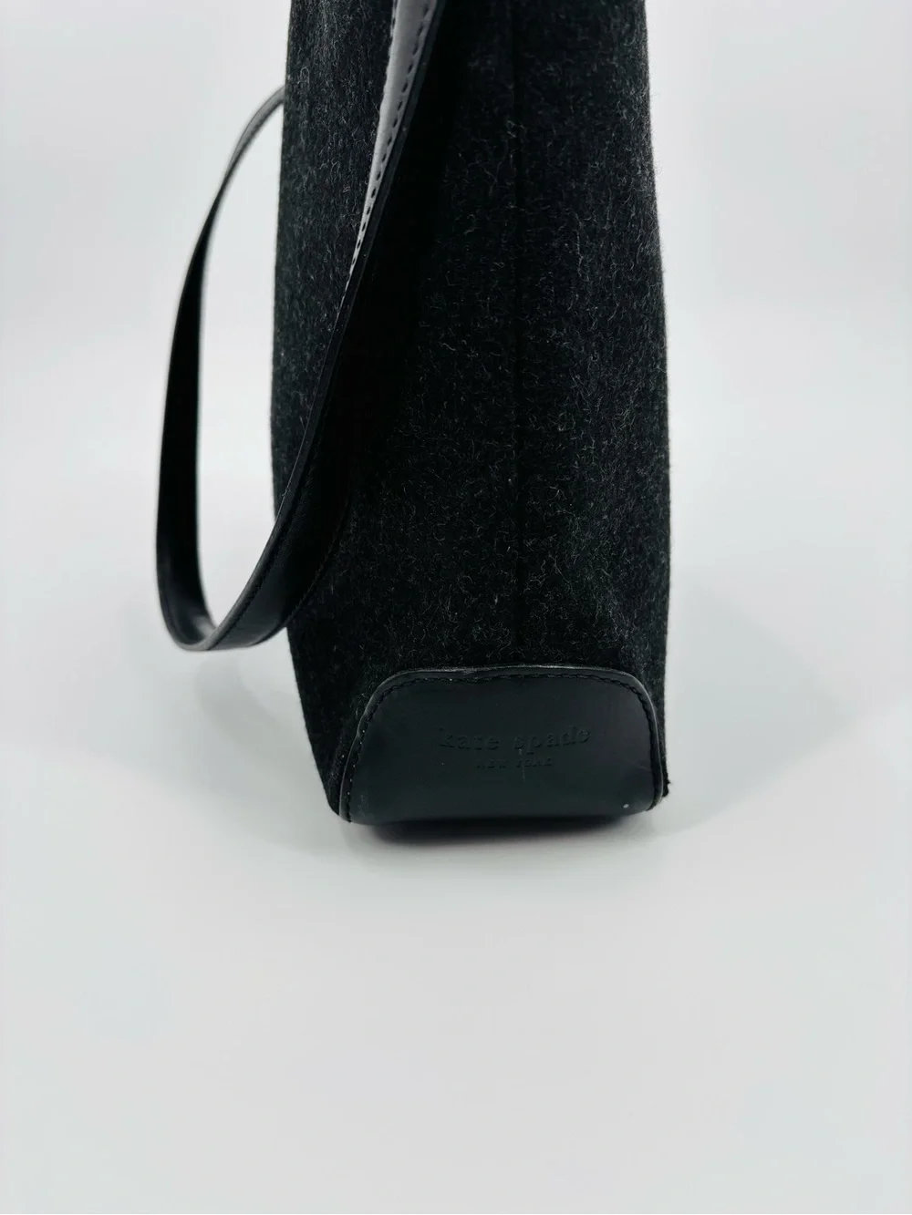 Vintage Kate Spade made in italy tweed black shoulder bag